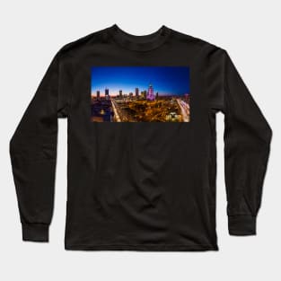 Warsaw city center at dusk aerial view Long Sleeve T-Shirt